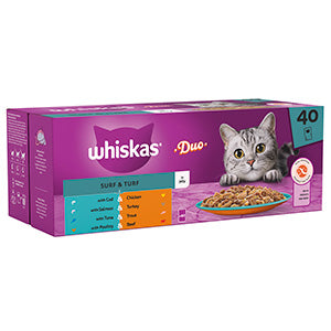 WHISKAS 40PK SURF/ TURF