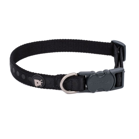 BLACK TONAL DOTS DOG COLLAR LRG (x1)