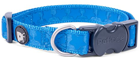 BLUE TONAL STARS DOG COLLAR LRG (x1)