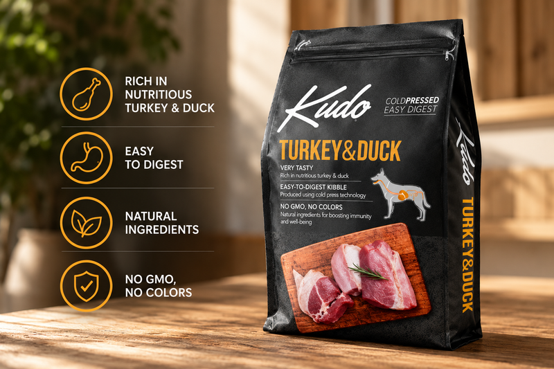 Load image into Gallery viewer, KUDO TURKEY &amp; DUCK SENIOR/LIGHT ADULT 3KG
