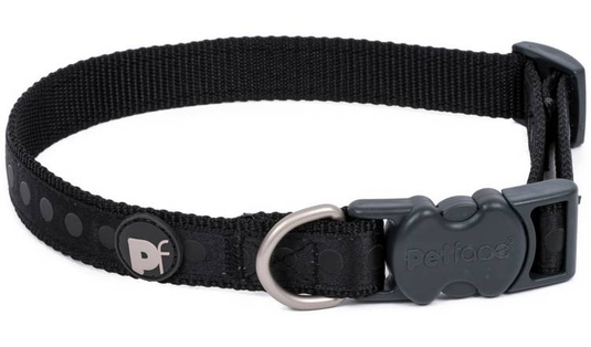 BLACK TONAL DOTS DOG COLLAR SML (x1)