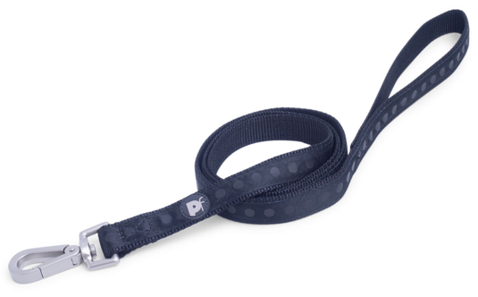 BLACK TONAL DOTS DOG LEAD MED (x1)
