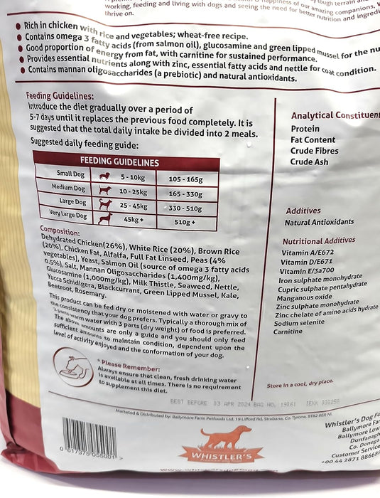 WHISTLERS CHICKEN & RICE HYPOALLERGENIC DOG FOOD 2KG