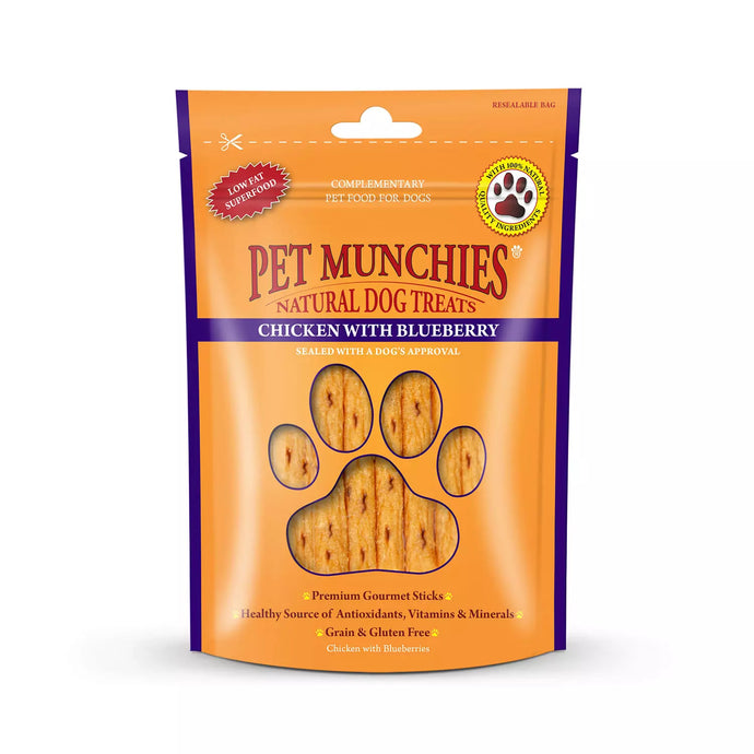 PET MUNCHIES CHICKEN WITH BLUEBERRY 80G