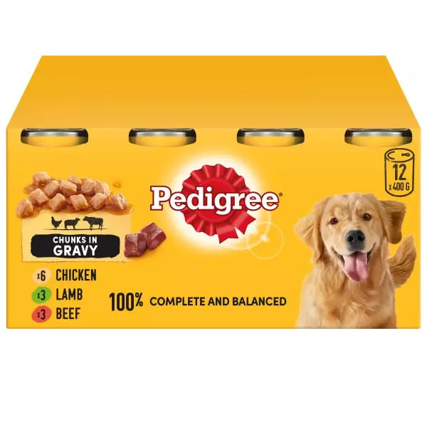 PEDIGREE GRAVY TINS 12PK