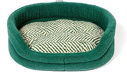 Load image into Gallery viewer, Fleece Green Herringbone Slumber Bed 35`
