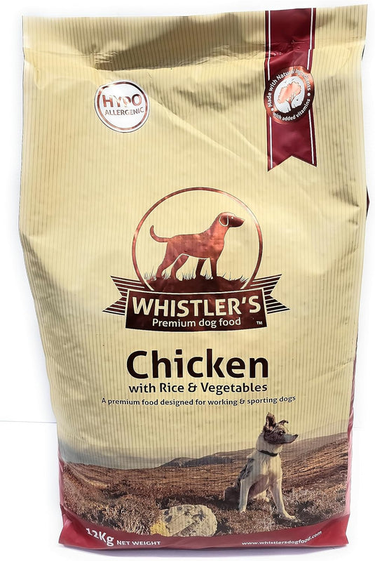 WHISTLERS CHICKEN & RICE HYPOALLERGENIC DOG FOOD 12KG